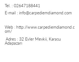 Carpediem Diamond Hotel iletiim bilgileri